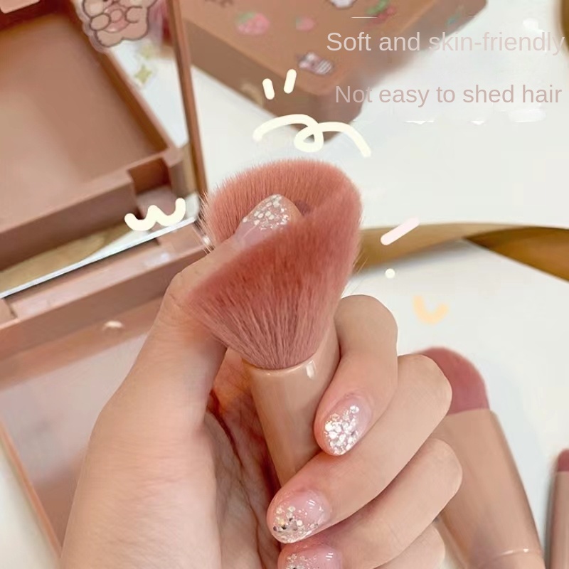 Set 5 Cọ Trang Điểm Kèm Gương Trang Điểm Dễ Mang Theo Đa Năng