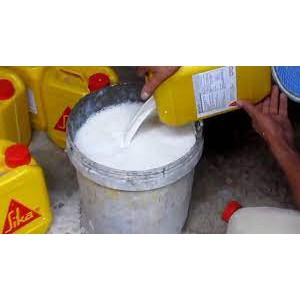 Sika Latex th 5L. Phụ gia tăng cường độ cho vữa và chống thấm, phụ gia kết nối lớp cũ mới.