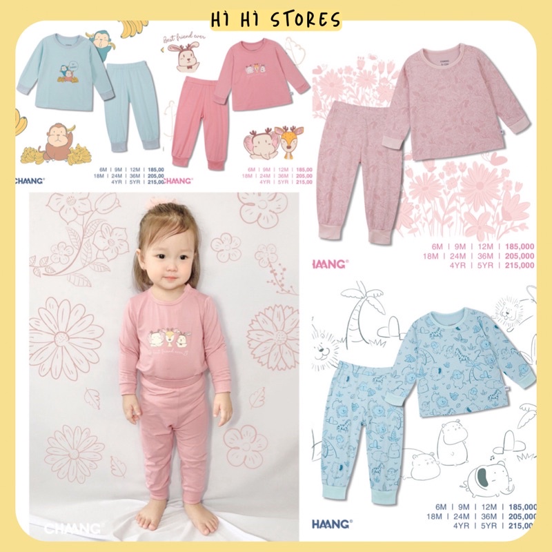 Chaang Bộ dài cúc vai Jungle nhiều màu cho bé AW2021D15