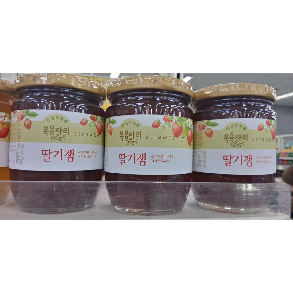 MỨT DÂU TÂY HỮU CƠ HÀN QUỐC 370G ăn với bánh mì, pha trà - 딸기쨈