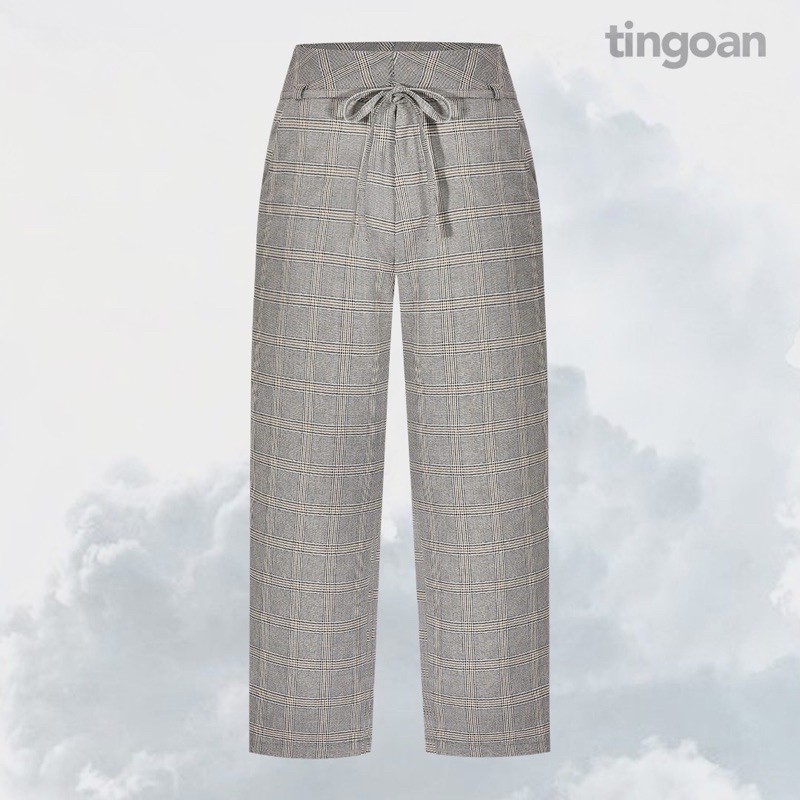 Quần kẻ dáng xuông tingoan CARO CULOTTES/YG