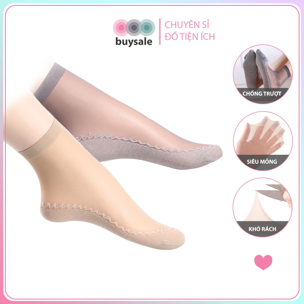 Combo 5 10 cặp vớ da mặt đế dày bằng cotton chống trơn trượt bảo vệ làn da chân khỏi khô ráp - Buysales - BSPK249