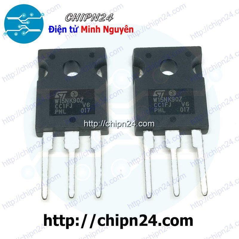 [1 CON] Mosfet 15NK90 TO-247 15A 900V Kênh N (STW15NK90Z W15NK90Z 15N90)