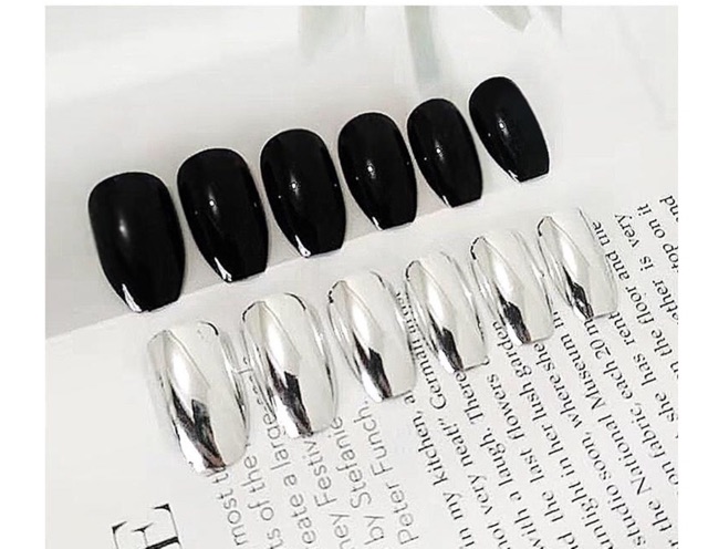 Set 24 móng tay giả Gấu Nail họa tiết 3D cao cấp - false nail dán siêu chắc sang trọng