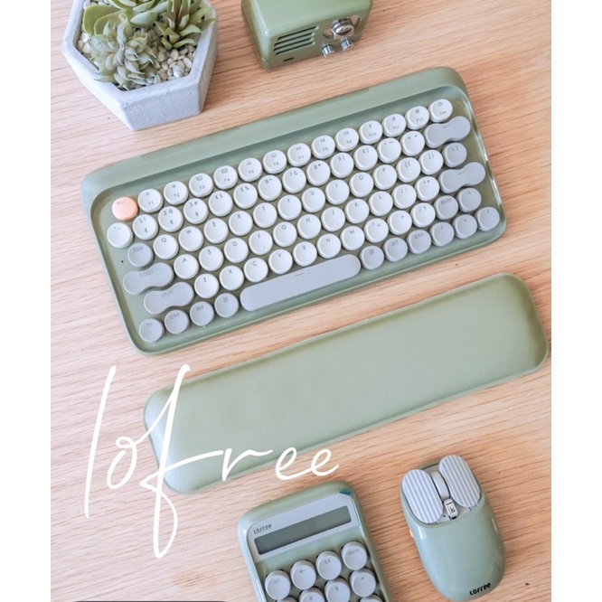 Bàn phím cơ Bluetooth Lofree chính hãng màu xanh ngọc+chuột Bluetooth