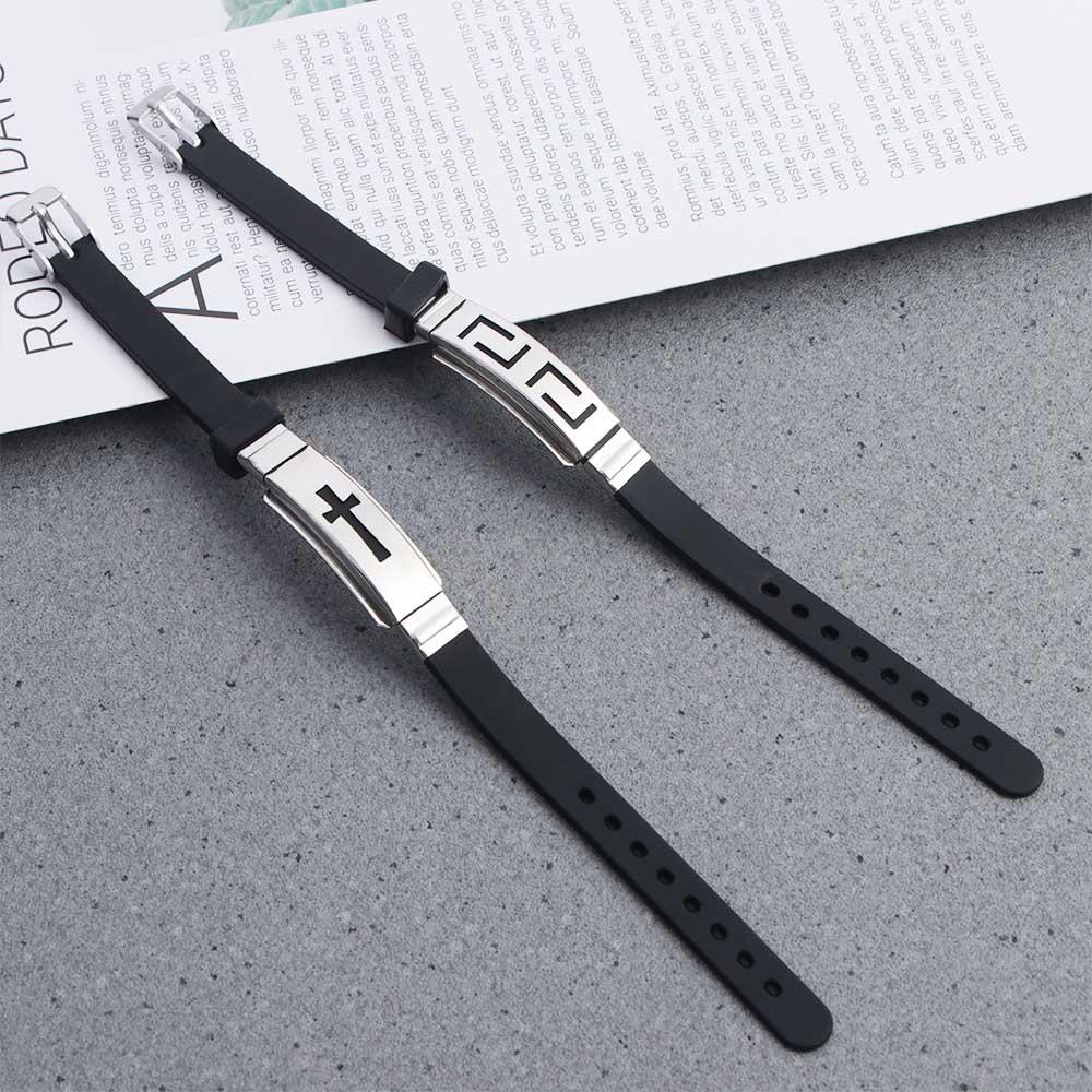 Qqmall Vòng Tay Silicone Họa Tiết Hui Thời Trang Đường Phố Hàn Quốc