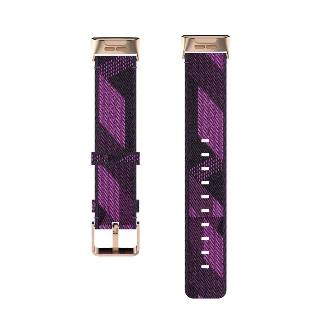 Dây Đeo Đồng Hồ Bằng Vải Denim Phối Đầu Thép Không Gỉ Thanh Lịch Thời Trang Cho Fitbit Charge 4/3/3 Se