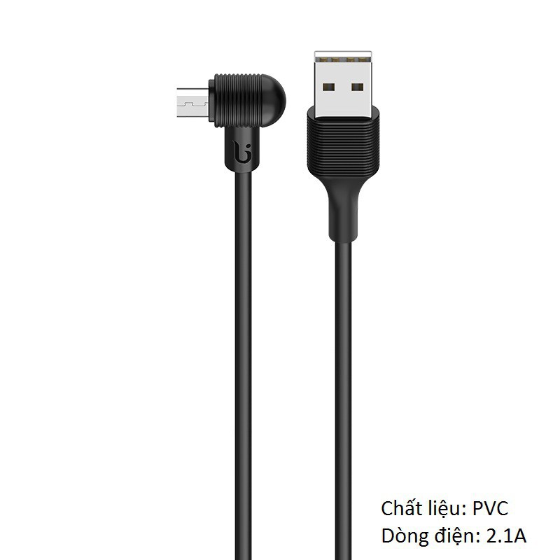 Cáp sạc Micro USB bẻ vuông góc 90 độ  BX7 dài 1m - Hàng Chính hãng