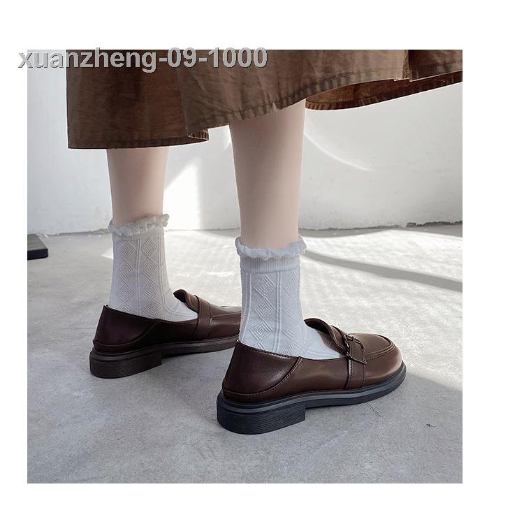 ✽∈Giày Da PU Đế Bằng Phong Cách Retro Thời Trang 2021 Cho Nữ | BigBuy360 - bigbuy360.vn