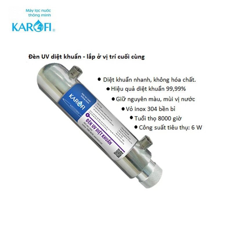 Đèn UV diệt khuẩn Karofi - Hiệu quả diệt khuẩn tới hơn 99%