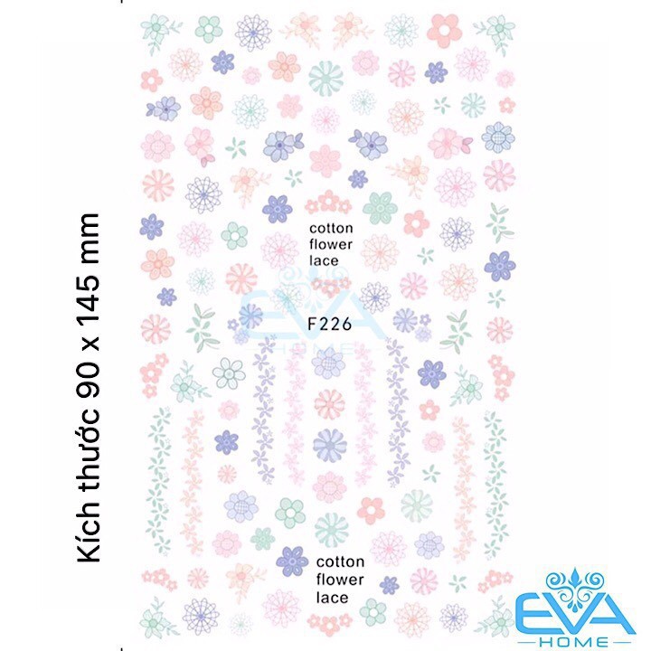 [ Lẻ ] Sticker dán móng tay hình hoa cotton xinh xắn F226