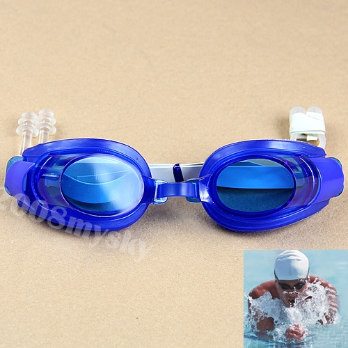 Kính Bơi Chống Tia UV + Bịt Tai + Kẹp Mũi Màu Đen Có Thể Điều Chỉnh