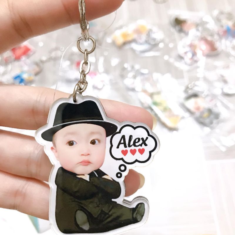 Móc khóa chibi cắt siêu cute in ảnh theo yêu cầu