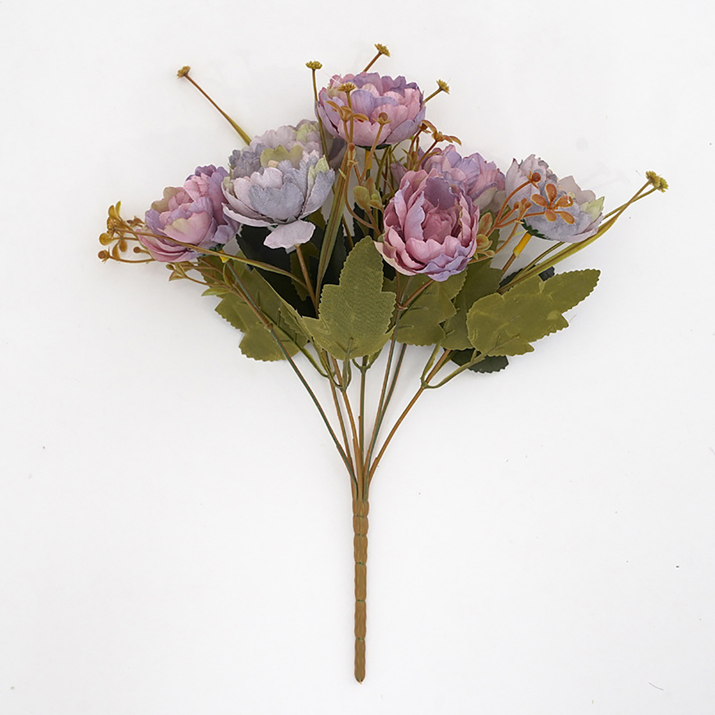 Bó Hoa Mẫu Đơn Nhân Tạo Xinh Xắn Dùng Trang Trí Nhà / Văn Phòng / Quán Cà Phê