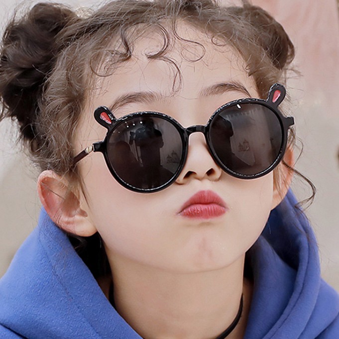 Kính mát chống tia UV400 hình tai gấu dễ thương dành cho bé