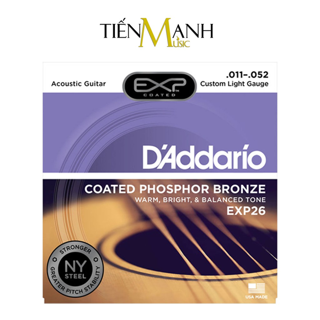 D'Addario EXP15, EXP16, EXP17, EXP26 - Bộ Dây Đàn Acoustic Guitar Coated Phosphor Bronze DAddario