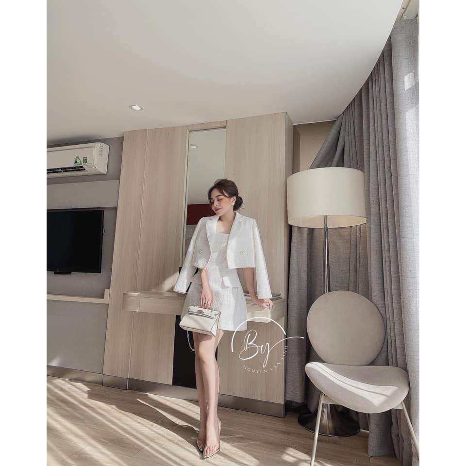 [Mã WARUN27 giảm 12k đơn 99k] Set 2 món áo len zip lệch vai mix váy body 2 dây xẻ. Chất bozip mịn đẹp giã | BigBuy360 - bigbuy360.vn