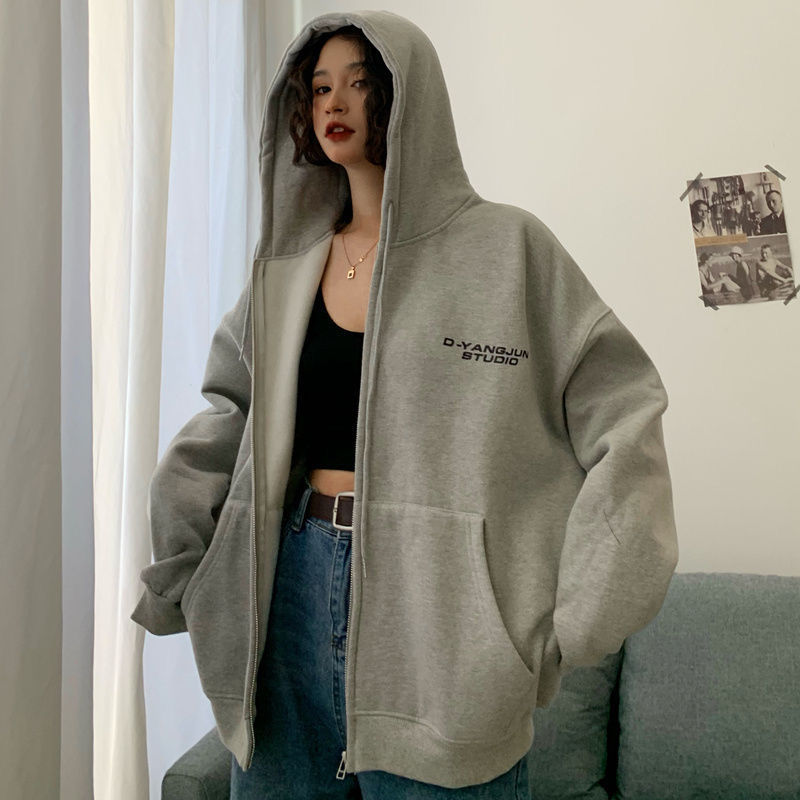 Áo Khoác Hoodie Dài Tay Phối Khóa Kéo Phong Cách Năng Động Dành Cho Nữ | BigBuy360 - bigbuy360.vn