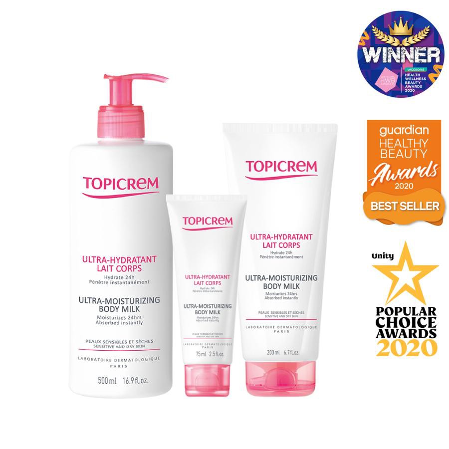 Kem Lotion dưỡng thể body TOPICREM 500ml số 1 Pháp mềm mại da trong 24h