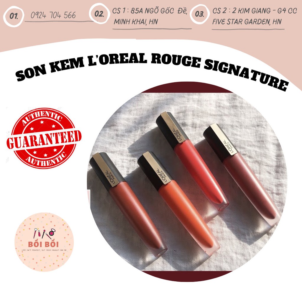 (LUÔN HỎI KHO TRƯỚC KHI ĐẶT) SON KEM L’OREAL ROUGE SIGNATURE (lưu ý KHÔNG CÓ HỘP - bản US mua ở Walgreens)