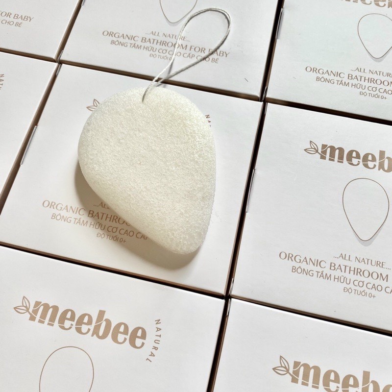 Bông tắm hữu cơ organic meebee cho bé từ sơ sinh cực an toàn cho bé