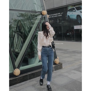 Áo sơ mi lụa cánh tiên, sơ mi lụa tay bồng Bazic one