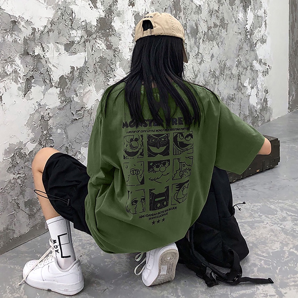 Áo thun Monster Prety in chữ tay ngắn oversize ulzzang Hàn Quốc