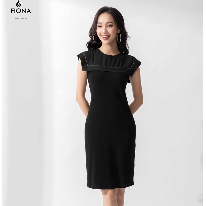 Đầm Cotton Dáng Ôm FIONA, Đầm Nữ Thiết Kế Chờm Vai Mã F420635