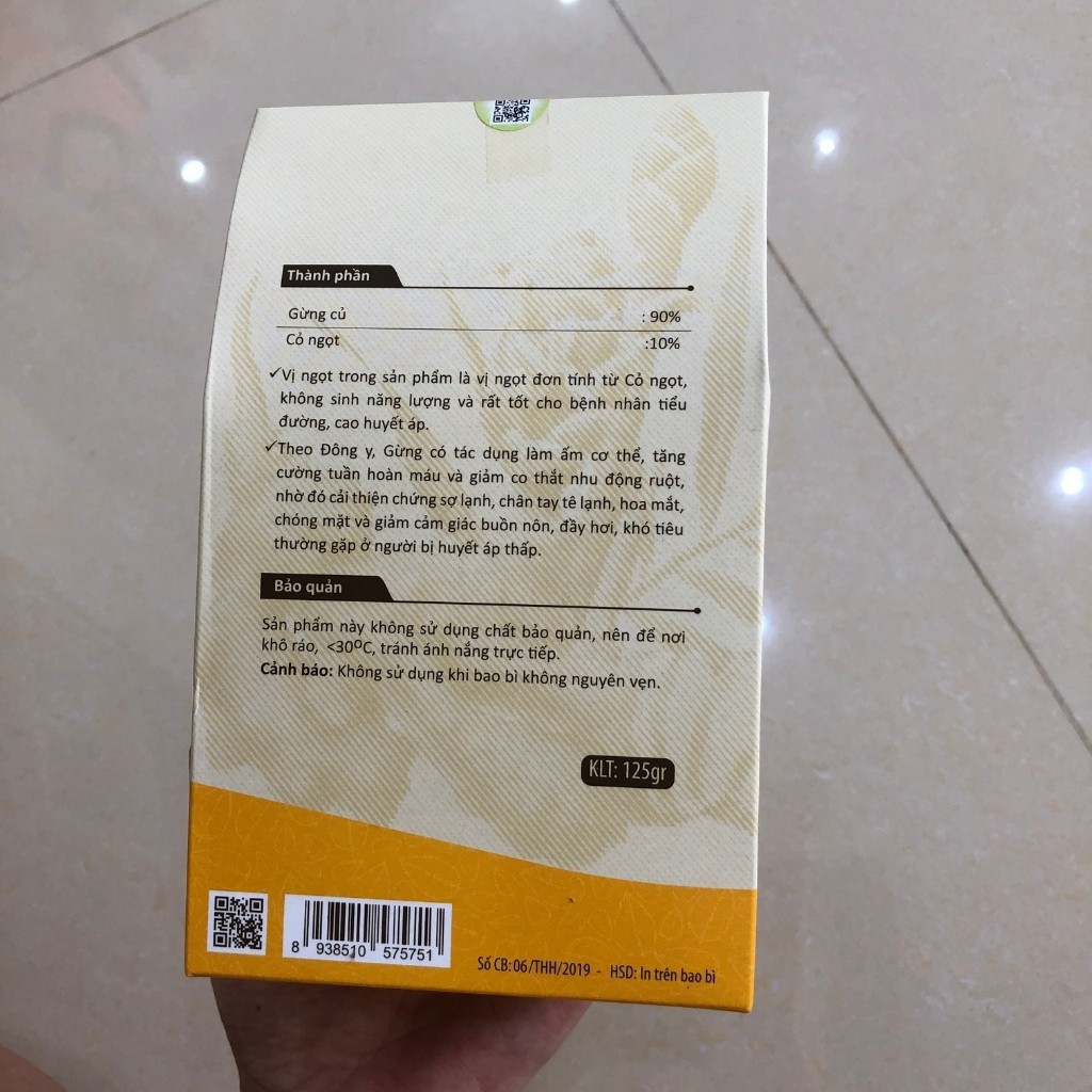 Trà Gừng Thái Hưng Tăng Huyết Áp Giải Cảm Lạnh 25 Túi Lọc 125g Thảo Dược Từ Rừng VN