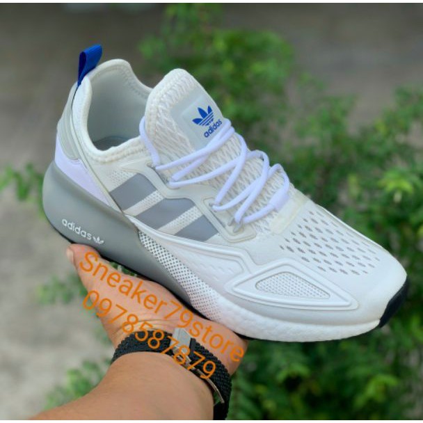 Giày Adidas ZX 2K Boost White/Grey (2021) Men/Women [Chính Hãng - FullBox]