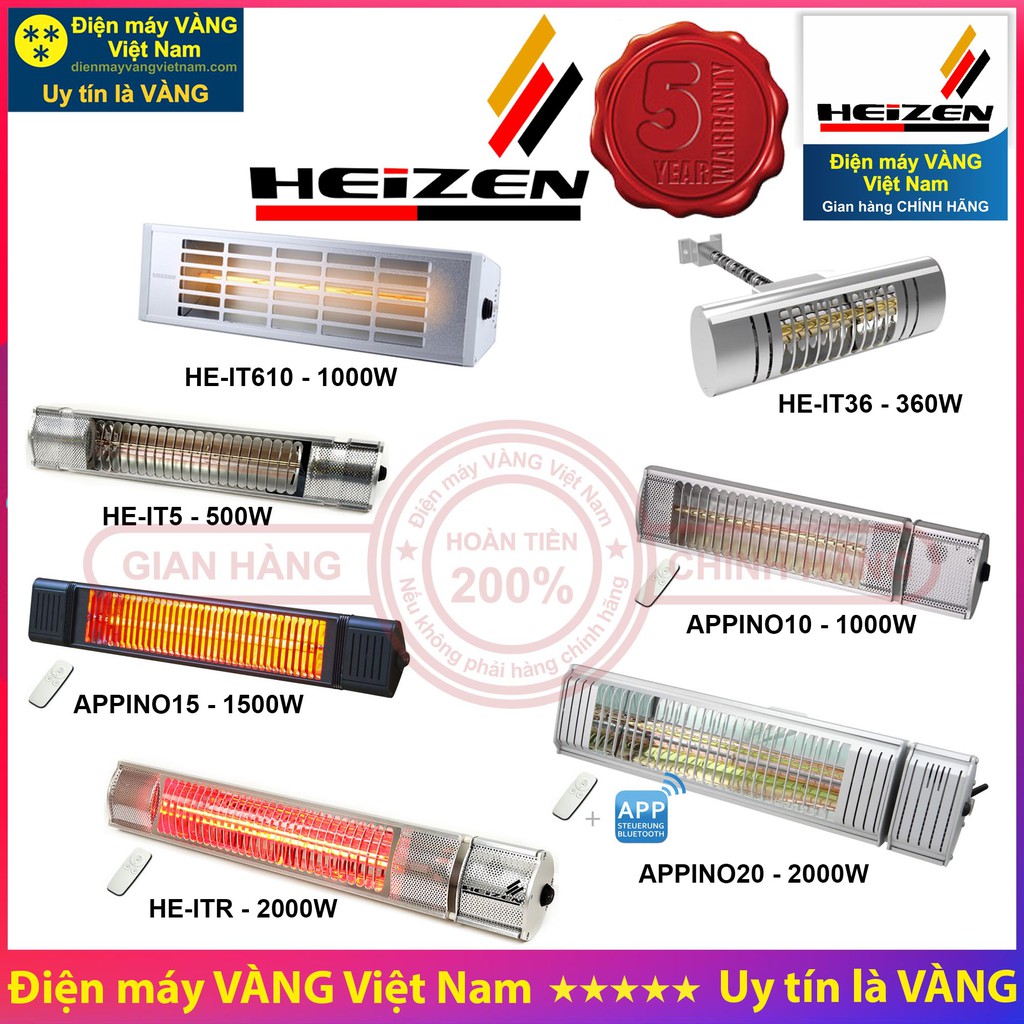 Đèn sưởi cao cấp Heizen HE-IT610 HE-IT36 HE