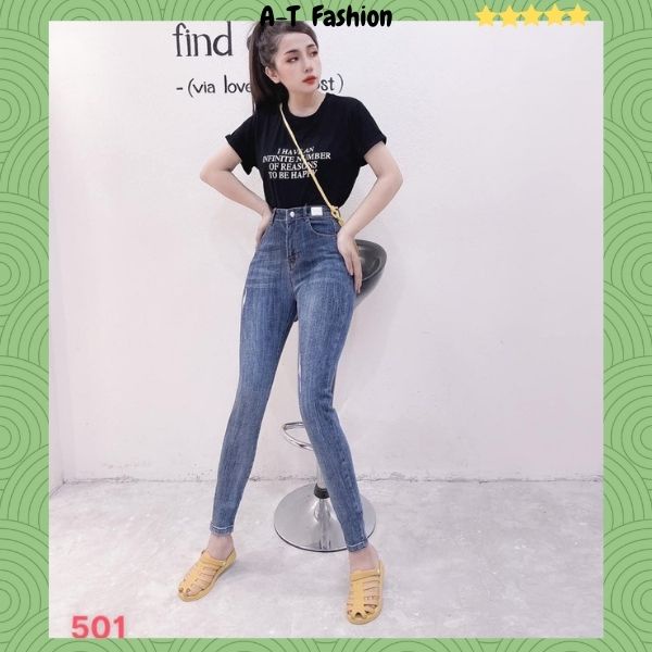 Quần Jean Nữ mẫu mới (kèm hình thật) ❤️A-T Fashion❤️ Quần Bò Nữ cạp cao thời trang hiện đại trẻ trung - QJN501