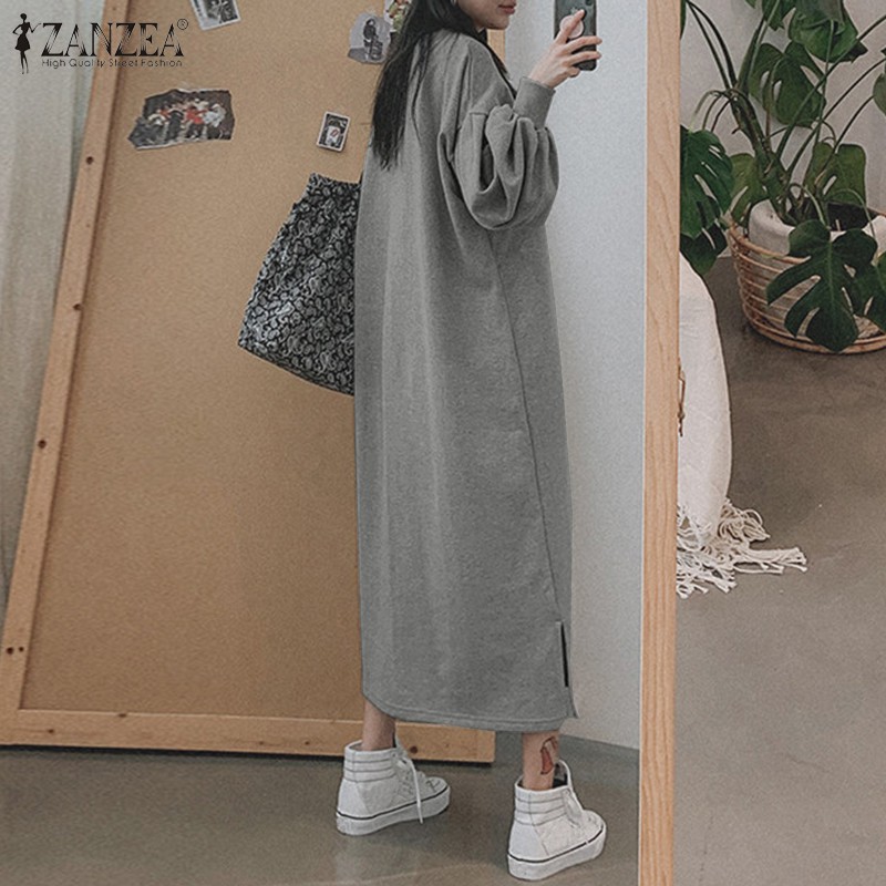 ZANZEA Đầm dài xẻ tà thời trang nữ dễ thương | BigBuy360 - bigbuy360.vn
