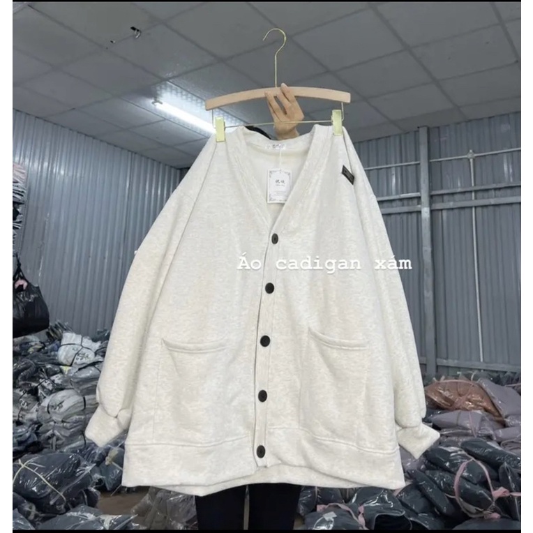 ÁO CARDIGAN XÁM FORM RỘNG