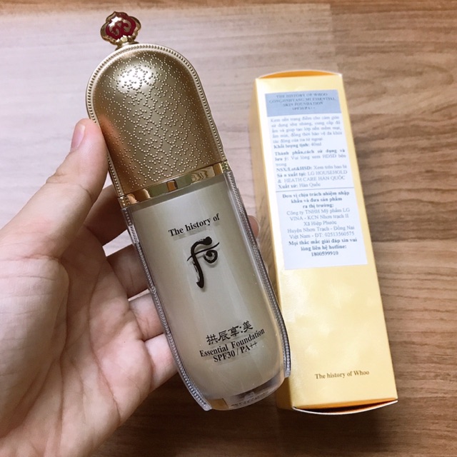 Kem nền che khuyết điểm Whoo vàng