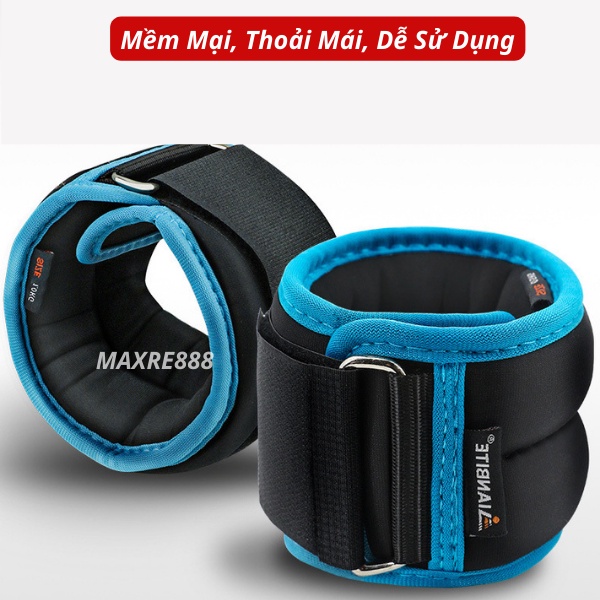 Cặp Tạ Đeo Tay Chân 2kg (1kg/tạ) Chất Liệu Bi Sắt Bền Dụng Cụ Tập Gym Chạy Bộ