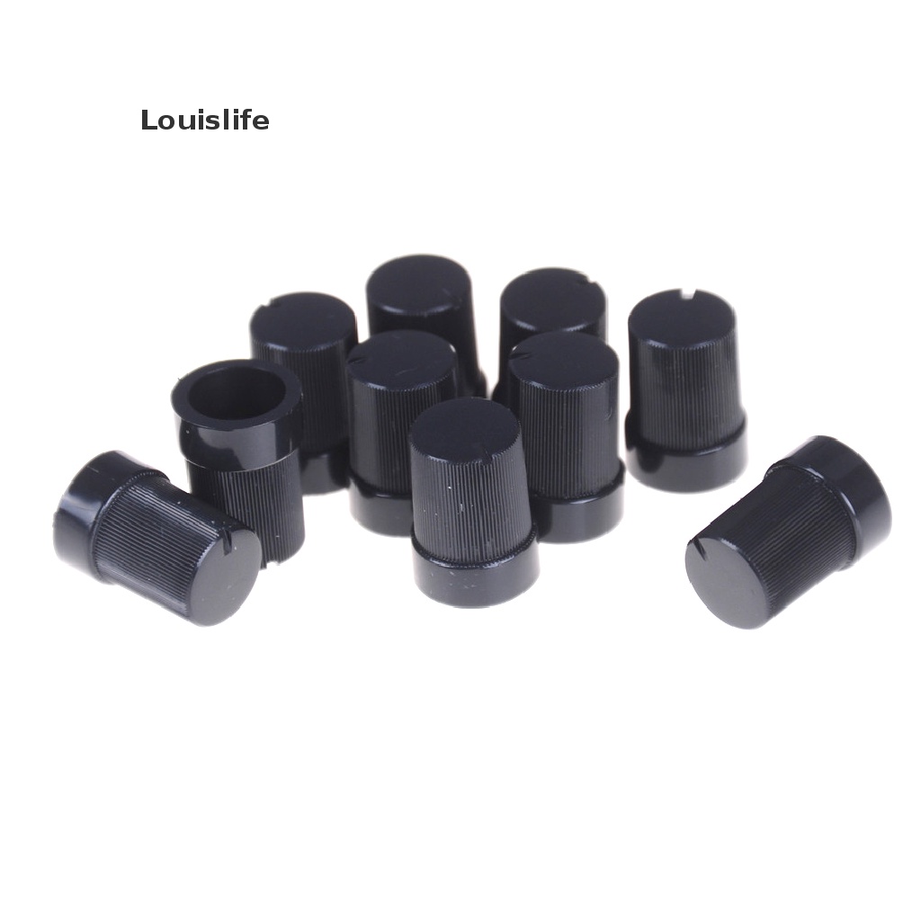 Bộ 10 Núm Vặn Chiết Áp Bằng Nhựa Màu Đen Cho Trục Đường Kính 6mm