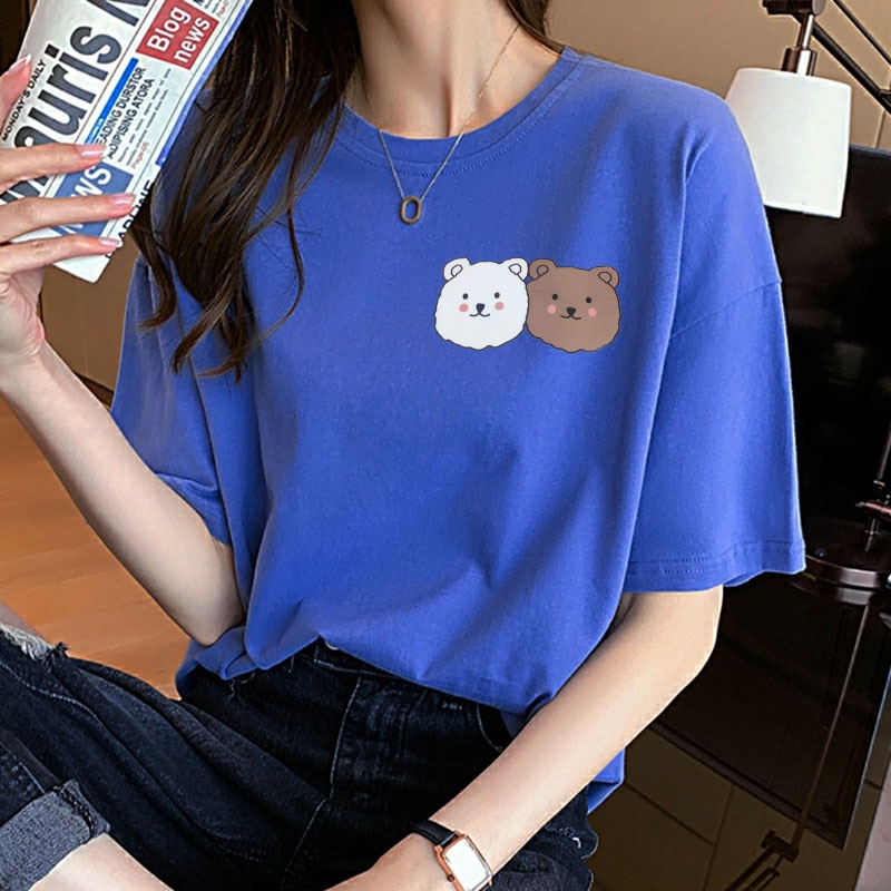Korean version of loose fashion print trend short-sleeved T-shirt woman