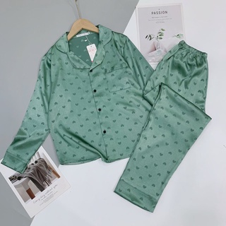 BỘ ĐỒ NGỦ LỤA GẤM DÀI TAY