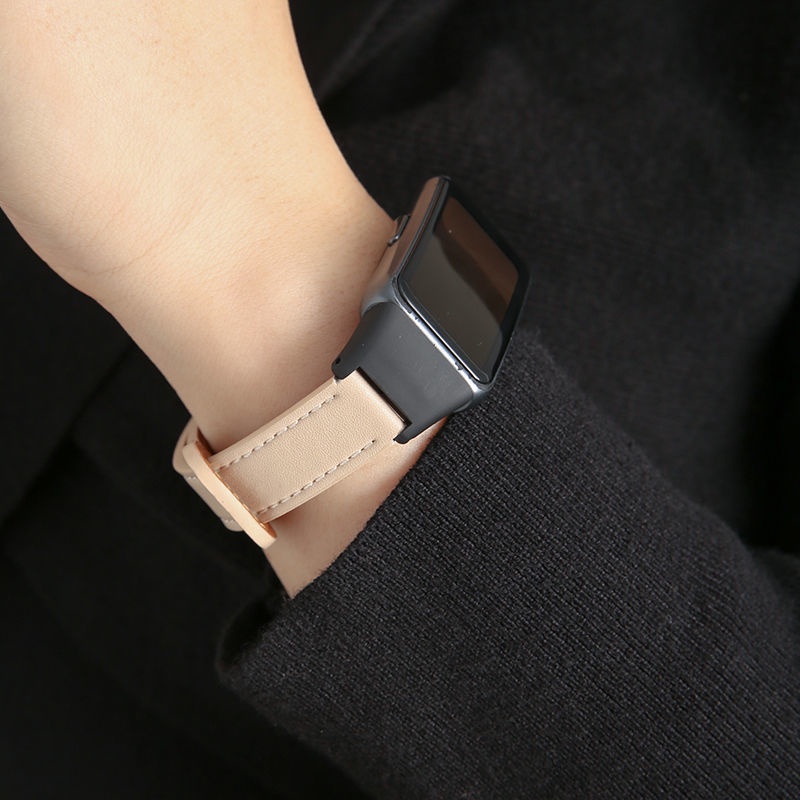 Dây Đeo Thay Thế Chất Liệu Da Bò Phối Kim Loại Cho Huawei Band 7 / 6 Honor Band 6