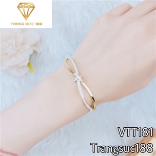 Vòng tay titan đá xéo VTT181