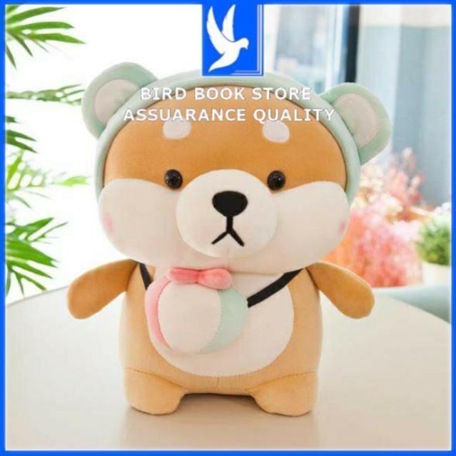 Gấu bông gối ôm chú chó Shiba Cosplay đáng yêu nghộ nghĩnh Bird book Bird book