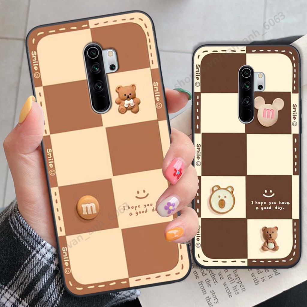 Ốp lưng Xiaomi Redmi Note 8 / Note 8 Pro hình 3D gấu, kẹo dễ thương siêu cute