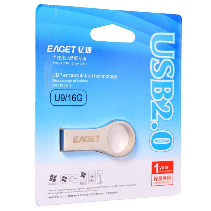 Móc Chìa Khóa Eaget U9 16g Chống Thấm Nước Usb2.0 U-disk