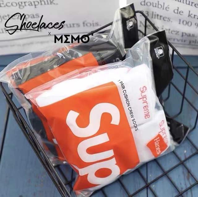 Tất Vớ Supreme x Hanes Cushion Crews - Pack 2 Đôi Nguyên