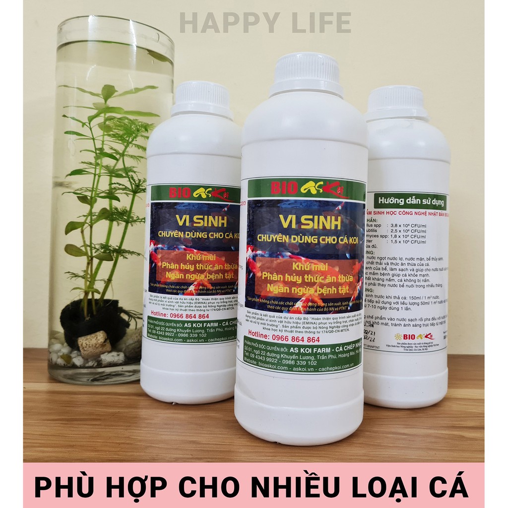 [COMBO 3 CHAI] BIO ASKOI - Vi sinh hồ cá Koi, bể cá hồ cá cảnh, thủy sinh - Công nghệ Nhật Bản - 1000ml