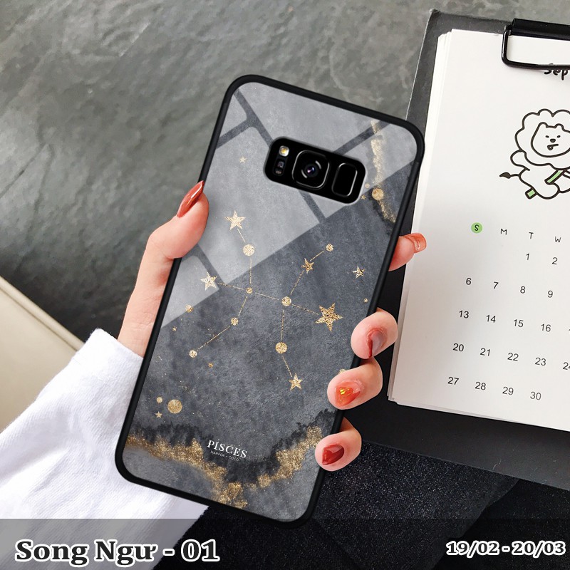 Ốp lưng kính 3D Samsung Galaxy S8/ S8 Plus- cung hoàng đạo