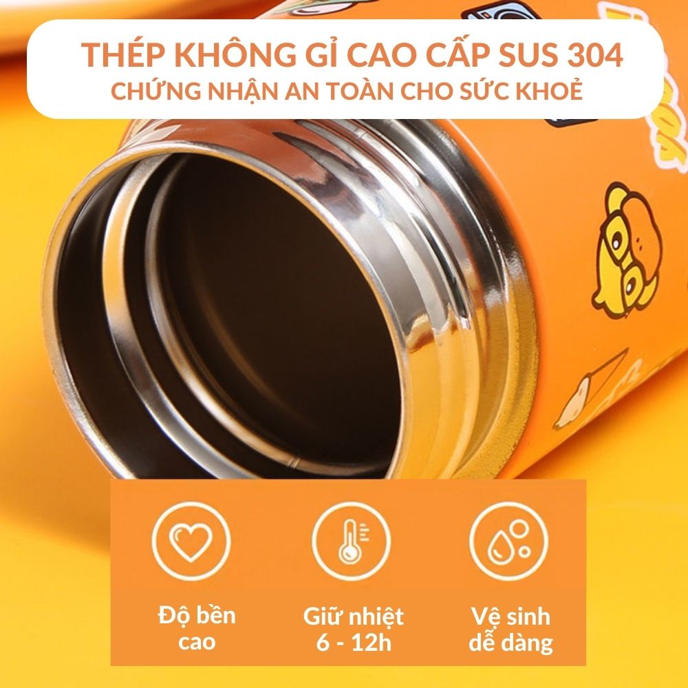 Bình Giữ Nhiệt Hiển Thị Nhiệt Độ Nước Dáng Cao Hình VỊT VÀNG Siêu Đáng Yêu