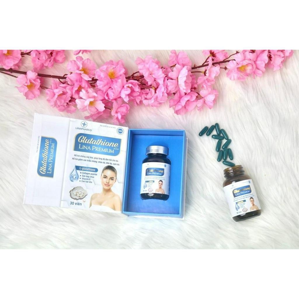 Viên Uống Glutathione Giúp Trắng Da Mờ Nám Tàn Nhang Cân Bằng Nội Tiết Tố Hàng Chính Hãng 30 Viên.