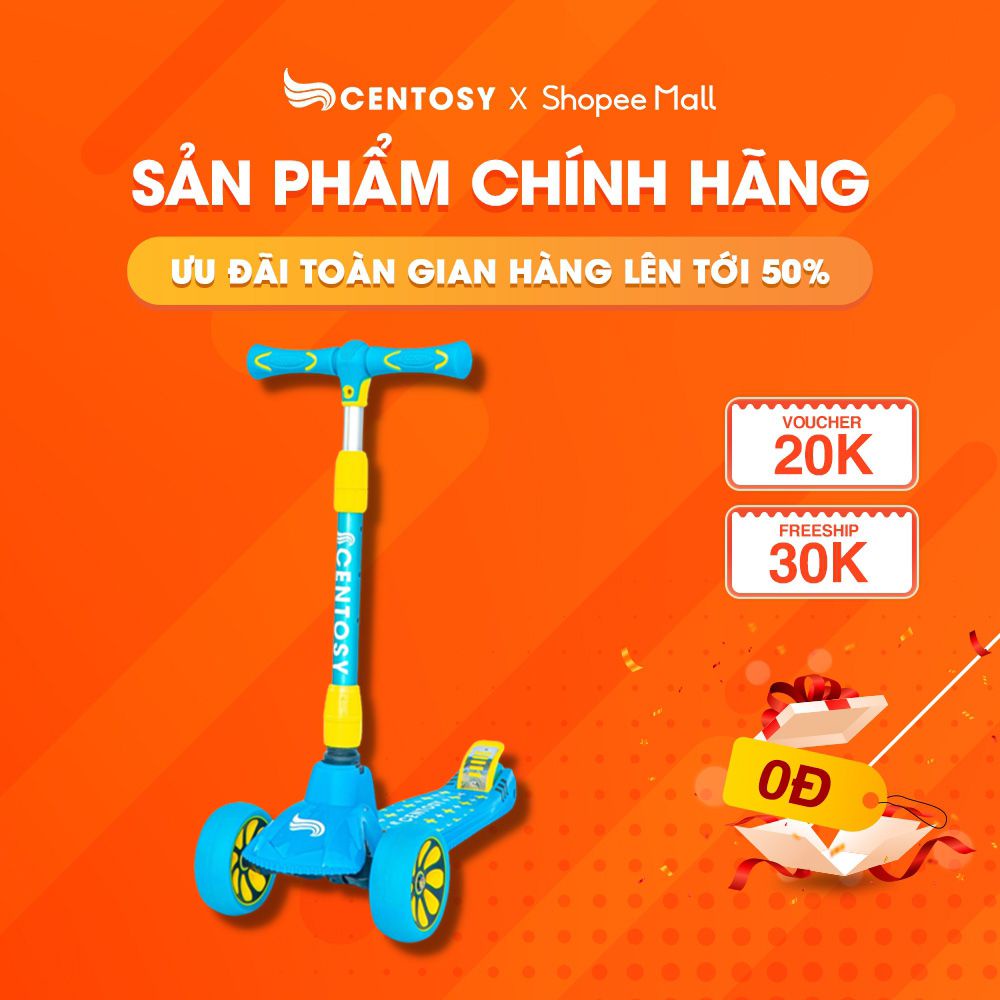 Xe Scooter Trẻ Em Từ 8 Tuổi Cao Cấp [Scooter Centosy S2] - Có Khung Chắc Chắn, Hình Bắt Mắt, Đèn Nháy - Centosy Miền Bắc